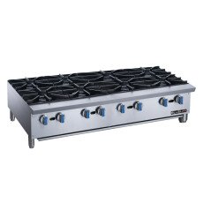 *48" Wide 8 Burner Hot Plates NG/LP Gas Blue Lava BLHP48