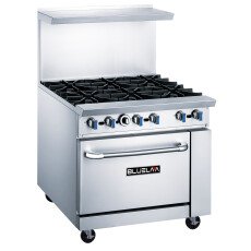 36" Wide Gas 6 Burner Range Oven NG or LP Gas Blue Lava BLR36-6B
