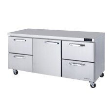 72" Undercounter Refrigerator 2 Right & 2 Left Drawers Blue Air BLUR72-D4RL-HC
