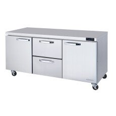 72" Undercounter Refrigerator 2 Middle Drawers Blue Air BLUR72-D2M-HC