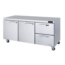 72" Undercounter Refrigerator 2 Right Drawers Blue Air BLUR72-D2R-HC