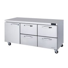 72" Undercounter Refrigerator 4 Right Drawers Blue Air BLUR72-D4RM-HC
