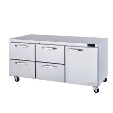 72" Undercounter Refrigerator 4 Left Drawers Blue Air BLUR72-D4LM-HC