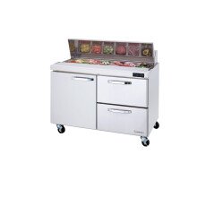 48" Sandwich Prep Table Right Drawers Blue Air BLPT48-D2R-HC