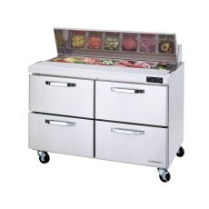 48" Sandwich Prep Table 4 Drawers Blue Air BLPT48-D4-HC