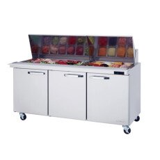 72" Mega Top Sandwich Prep Table 3 Doors Blue Air BLMT72-HC