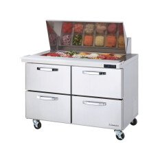 48" Mega Top Sandwich Prep Table 4 Drawers Blue Air BLMT48-D4-HC