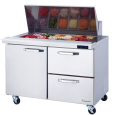 60" Mega Top Sandwich Prep Table Left Drawers Blue Air BLMT60-D2R-HC