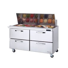 60" Mega Top Sandwich Prep Table 4 Drawers Blue Air BLMT60-D4-HC