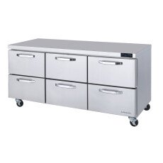 72" Undercounter Refrigerator 6 Drawers Blue Air BLUR72-D6-HC