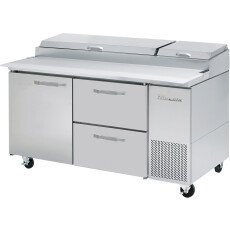 67" Pizza Prep Table 2 Right Drawers 1 Door Blue Air BAPP67-D2R-HC