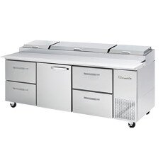 93" Pizza Prep Table 4 L&R Drawers 1 Door Blue Air BAPP93-D4LR-HC