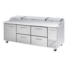 93" Pizza Prep Table 4 Right Drawers 1 Door Blue Air BAPP93-D4RM-HC