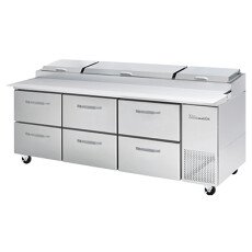 93" Pizza Prep Table 6 Drawer Blue Air BAPP93-D6-HC