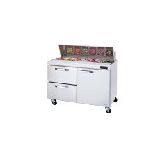 60" Sandwich Prep Table Left Drawers Blue Air BLPT60-D2L-HC
