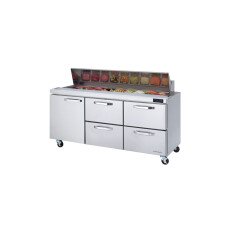 72" Sandwich Prep Table 4 Drawer Left Door Blue Air BLPT72-D4RM-HC