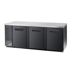 90" Back Bar Solid 3 Door Locking Cooler Blue Air BBB90-4B-HC