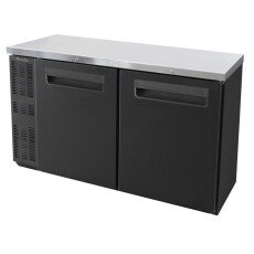 60" Narrow Back Bar Solid 2 Door Locking Cooler Blue Air BNB-60BT-HC
