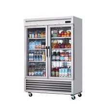 49 CuFt Glass Door Reach-In Refrigerator Cooler Blue Air BSR49G-HC