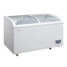 80" Novelty Glass Top Freezer 6 Baskets Blue Air BCF80-HC