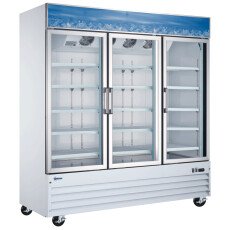 Omcan 78″ Reach-In Glass Display 3 Door White 53 cu.ft. (1500 L) - 50052
