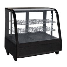 27” Black Countertop Refrigerated Display with 3.5cu.ft. / 100L Capacity – 110V, 170W Omcan 27155