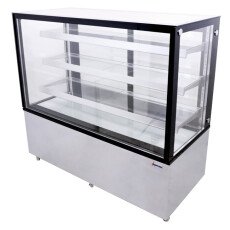 60" Square Glass Floor Refrigerated Display Case Cooler Omcan 44384