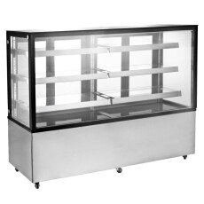 72" Square Glass Floor Standing Refrigerated Display Case Cooler 44505