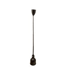 Ceiling Mount Heat Lamp 30″-80″ Retractable Cord with Black Dome Shade 47874