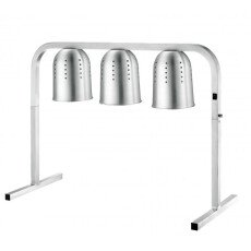 Commercial Food Heat Lamp Portable Electric Warmer 3 Bulb Freestanding, Silver- 750W, 110V 41787