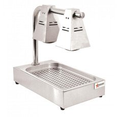 Commercial Fry Dump Holding Station Portable Electric Food Warmer 2 Infrared Bulbs Freestanding with Tray – 550W, 110V 39601