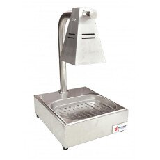 Commercial Fry Dump Holding Station Portable Electric Food Warmer One Infrared Bulb Freestanding with Tray – 275W, 110V 39602