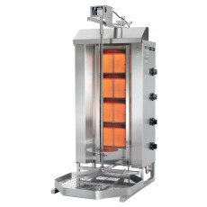 Potis MU GD4 70 kg Natural Gas Doner Kebab Machine / Vertical Broiler with 4 Burners | Trento – 38,000 BTU 49161