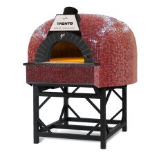 Trento Valoriani Igloo 71" x 75" x 58" 120 Gas and Wood Fired Pizza Oven, Red Mosaic 100,000 BTU 48127