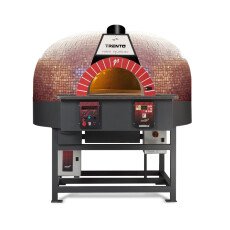Trento Valoriani Rotativo 80" x 87" x 81" 120 Gas and Wood Fired Pizza Oven with Rotating Deck, Red Mosaic 100,000 BTU 48145