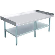 30″ x 60″ Stainless Steel Equipment Stand with Galvanized Undershelf and 6 Legs 47993