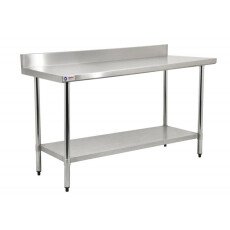 24″ x 30″ Stainless Steel Work Table with 4″ Backsplash 22079