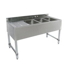 24″ x 18″ x 10″ Corner Drain Single Compartment Bar Sink With left Drain Board S1B-1L-V