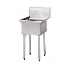 Corner Drain One Compartment Sink 24″ x 24″ x 14″ With No Drain Board SI824-1N-V