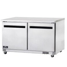 New Clearance 60" 2 Door Solid SS Undercounter Refrigerator Cooler Arctic Air AUC60R
