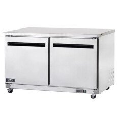 New Clearance 60" 2 Door Solid SS Undercounter Freezer Arctic Air AUC60F