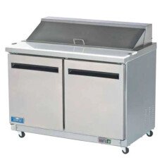 New Clearance 48" 2 Door Solid SS Mega Top Sandwich Salad Prep Table Cooler Arctic Air AMT48R