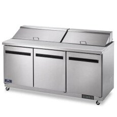 New Clearance 72" 3 Door Solid SS Mega Top Sandwich Salad Prep Table Cooler Arctic Air AMT72R