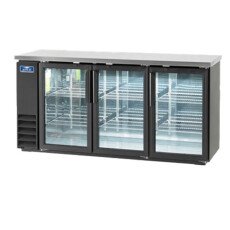 New Clearance 72" 3 Door Glass Back Bar Refrigerator Cooler Arctic Air ABB72G