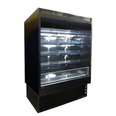 48'' W Howard McCray Vertical Dairy Open Merchandiser in Black, Self-Contained, 4 Shelves, w/ LED Lighting SC-OD35E-48-B-LED