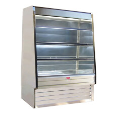 75'' W Howard McCray Vertical Dairy Open Merchandiser, Stainless Steel, Self-Contained, 3 Shelves, w/ LED Lighting SC-OD30E-6-S-LED