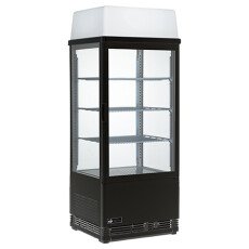 17" Refrigerated Display Case Black Square Style CGSM-1742-B-L