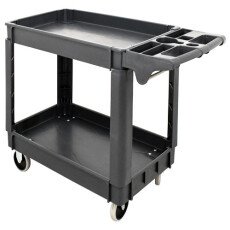 Heavy-Duty Dark Gray Utility Cart with Extended Handle 39.8″ x 17.3″ x 33″