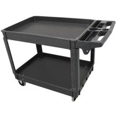Heavy-Duty Dark Gray Utility Cart with Extended Handle 46″ x 25.6″ x 33″
