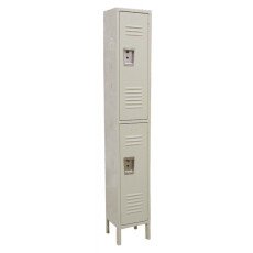 2 Tier, 1 Bank Steel Locker – Beige 13126